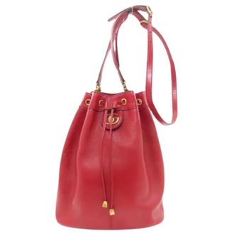 Gucci Pre-owned Bucket Bags, female, Red, Size: ONE SIZE Pre-owned Vintage Bucket Shoulder Bag