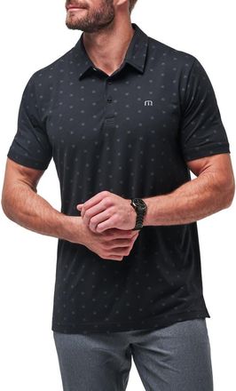 Travis Mathew Beach Pit Medallion Print Polo in Black at Nordstrom Rack, Size Medium