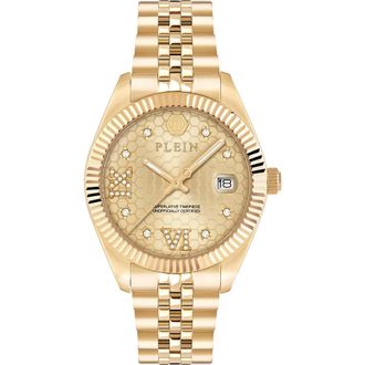 Philipp Plein Date Superlative Bracelet Watch, 34mm in Ip Yellow Gold at Nordstrom