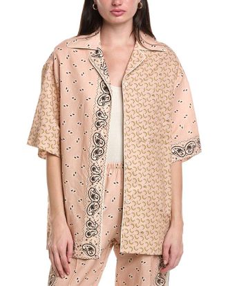 Palm Angels Print Linen-Blend Shirt