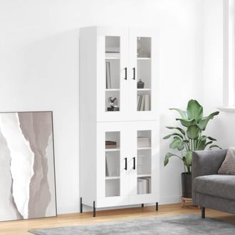 vidaXL Vidaxl - Aparador Alto Madera Contrachapada Blanco 69,5x34x180 Cm