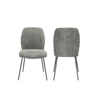 Home Heavenly Pack de 2 sillas de tela en color verde y patas negras 89 x 61 x 47 cm