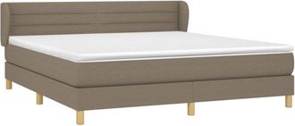 vidaXL Vidaxl - Cama Box Spring Con Colch&oacute;n Tela Gris Taupe 180x200 Cm