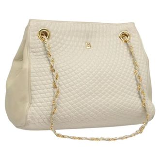 Bally Tweedehands leren schoudertassen - Dames - Pre-owned - Grijs - Maat: ONE Size Leer