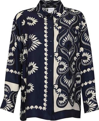 Max Mara Wkd Lastra Patchwork Shirt In Printed Silk
