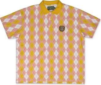 Denim Tears Pink / Yellow Intarsia Polo T-Shirt