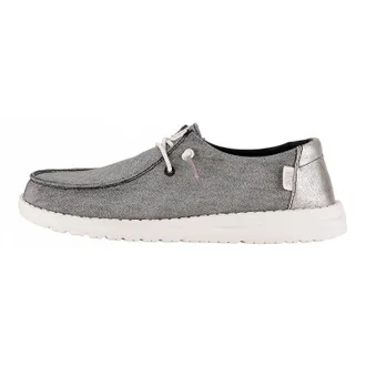Hey Dude Womens Wendy Metallic Sparkle Casual Shoe In Charcoal