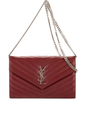 Saint Laurent quilted shoulder bag - women - Calf Leather - One Size - Red