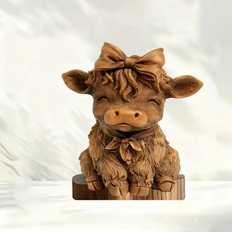 OEM Exquisitas Figuritas De Animales De Madera En 2d: Delicadas Decoraciones De Escritorio Talladas, Hechas De Tablero De Fibra, Duraderas, Ligeras Y Port