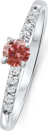 Pompeii3 VS 3/8Ct Pink Diamond Engagement Ring 10k Gold Lab Grown
