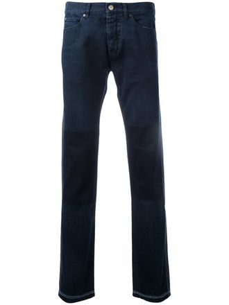 Lanvin contrast knee jeans - men - Cotton - 30 - Blue