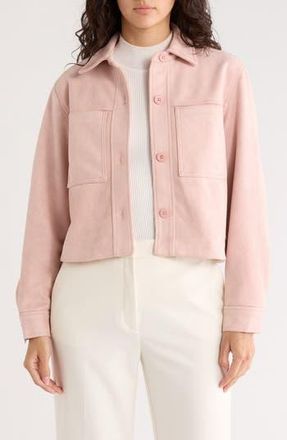 T Tahari Crop Faux Suede Jacket in Ballet Slipper at Nordstrom Rack, Size X-Small