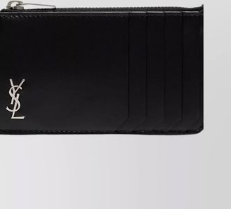 Saint Laurent leather zip card holder