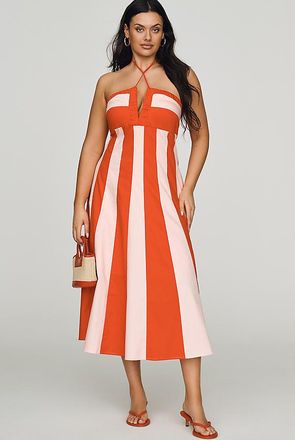 Maeve Halter Colorblock Midi Dress
