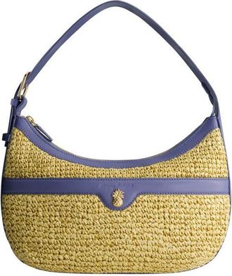 Tommy Bahama Soft Straw Zip-Top Hobo in Blue at Nordstrom