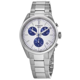 Tissot PR100 Chronograph White Dial Stainless Steel Mens Watch T150.417.11.011.00