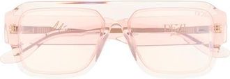 DEZI Miami 56mm Flat Top Sunglasses in Crystal Pink at Nordstrom