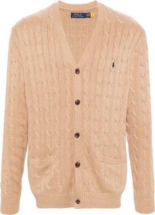 Polo Ralph Lauren cable-knit cotton cardigan - men - Cotton - L - Brown