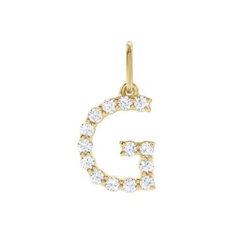 Diamond2Deal 14k Yellow Gold 1/5ct Lab-Grown Diamond Initial G Pendant