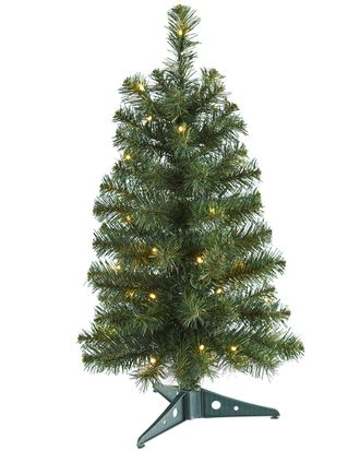 Nearly Natural 2Ft Green Artificial Christmas Tree With 35 Led Lights