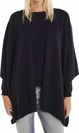 Kujten Aviva Cashmere Cape In Dark Navy