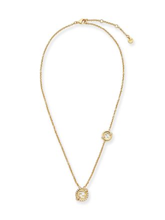Fendi Everround Metal Necklace With Rhinestones-Donna