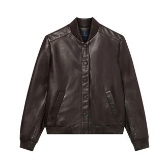 Brooks Brothers Su&egrave;de Bomberjack - Dames - Leren en Su&egrave;de Jassen - Bruin - S - Su&egrave;de - Jassen