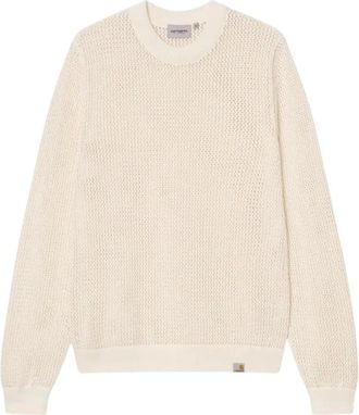 Carhartt Work in Progress Stockton Sweater - Heren - Ronde hals truien - Beige - S - Katoen - Truien & Vesten