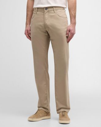 Giorgio Armani Mens Cotton-Silk Stretch Pants