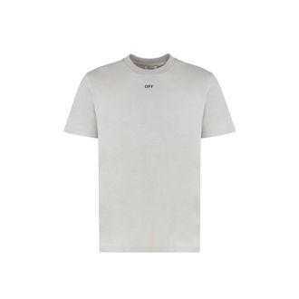 Off-white Gray Cotton Mens T-Shirt