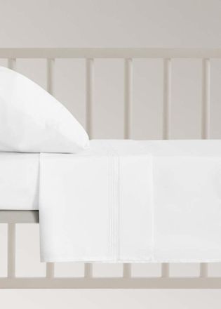 Mango Lenzuolo superiore culla cotone percalle dettaglio orlo a giorno bianco - Home - 100x150cm - MANGO HOME