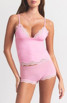 SKIMS Fits Everybody Lace Triangle Camisole in Bubblegum Tonal at Nordstrom, Size X-Large