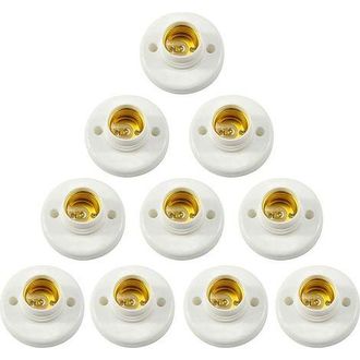 OEM Portalampada E27, Attacco A Vite Da Parete, Adattatore Convertitore Base Lampadina Led, Per Lampadina E27, Attacco A Vite Rotondo In Plastica, 10 Pezz