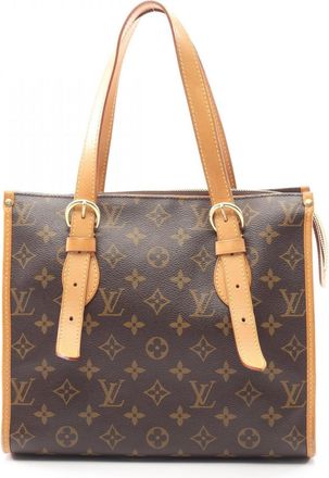 Louis Vuitton Brown Coated Canvas Leather Tote Bag (Pre-Owned)