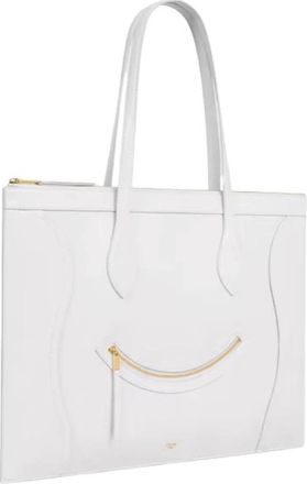Celine Flat Cabas New Luggage - Dames - Shoppers - Wit - ONE Size - Su&egrave;de - Tassen