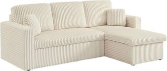 Sweeek Sof&aacute; cama esquinero y convertible de pelo sint&eacute;tico con textura