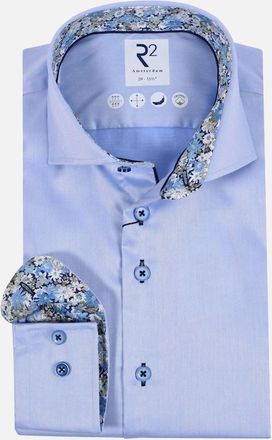 R2 Mens R2 Cut Away Collar Long Sleeved Shirt Light Blue - Size: 38/Regular
