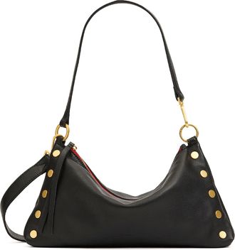 Hammitt Hammitt Kyle Black Brushed Gold Red Zip Med