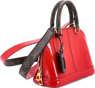 Louis Vuitton Alma Handbag Vernis with Monogram Canvas BB satchel - Rosso