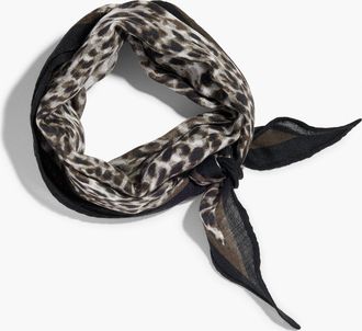 Talbots Swirly Animal Diamond Scarf - Dark Grey - 001 Talbots