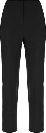 Max Mara Malika Broeken - Dames - Straight fit broeken - Zwart - S - Wol - Broeken
