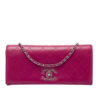 Chanel Pre-owned Vintage Quilted Flap Crossbody Bag - Dames - Pre-owned - Roze - Maat: ONE Size Leer