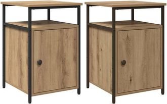 vidaXL Bedside Cabinet 2 pcs Artisan oak Engineered Wood Vidaxl