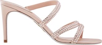 Rene Caovilla Lisa Crystals 80 Slider Sandals