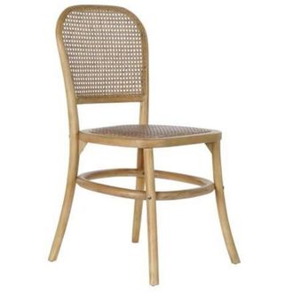 DKD Home Decor Dining chair - Natural - Rattan and Birch - Alpine design - 44 x 49 x 87 cm - 1 seat