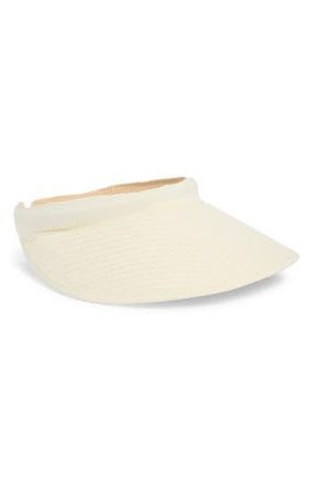 Calvin Klein Straw Visor in Ivory at Nordstrom Rack
