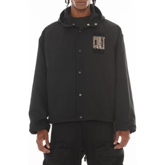 Cult of Individuality Oversize Coachs Jacket in Black Nylon at Nordstrom, Size Xxx-Large