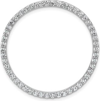 Diamond2Deal 14k Gold 1 1/2 Ct Lab Grown Diamond Circle Chain Slide Pendant