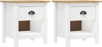 vidaXL Vidaxl - Mesitas De Noche 2 Uds Hill Madera Maciza De Pino 46x35x49,5 Cm