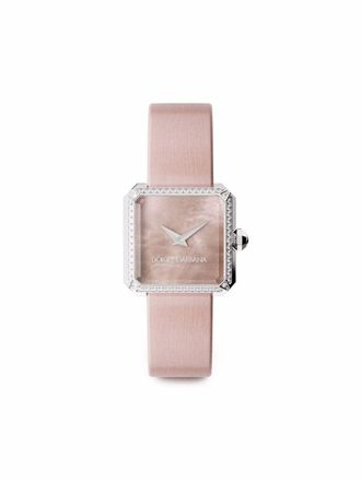 Dolce & Gabbana Sofia 24mm - women - Sapphire Glass/Diamond/Steel/Silk Satin - OS - Pink
